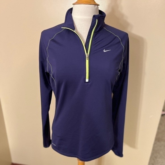 Nike Dri-Fit Blue/Purple Running 1/2 Zip Pullover Sz M NWOT - Picture 1 of 7